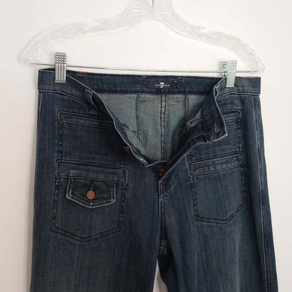 7 for All Mankind Georgia Flare Leg Denim Jeans - Picture 3 of 10